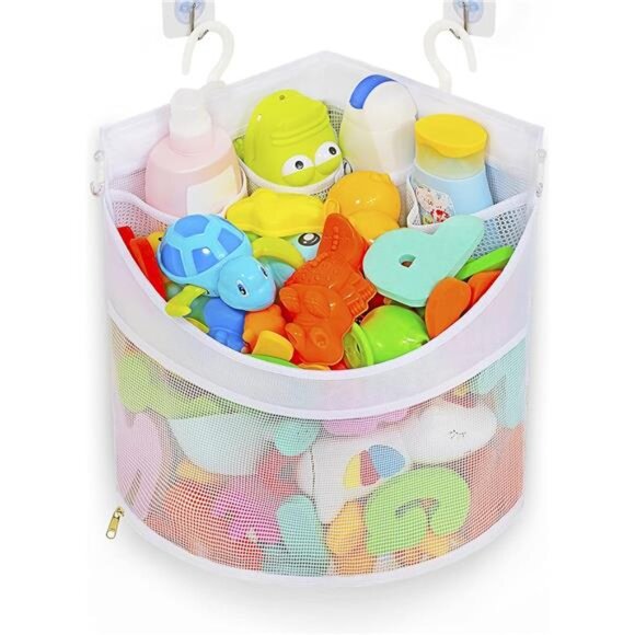 Baby Bath Toy Organizer, Quick Drying&Mould Proof, Corner Hang-Suspension Holder - Picture 1 of 7